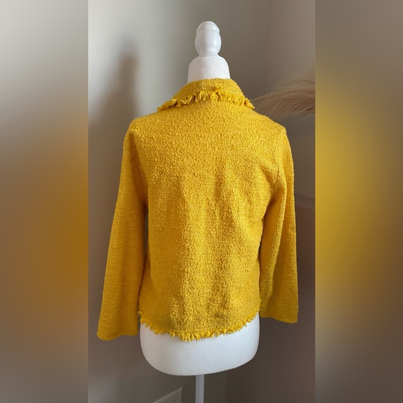Express Small Formal Office Yellow Cardigan Top Summer‎ Spring Fall - Picture 5 of 6